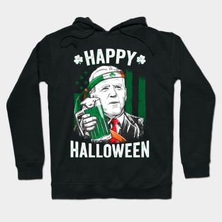 Funny Happy Halloween Leprechaun Biden St Patrick's Day Hoodie